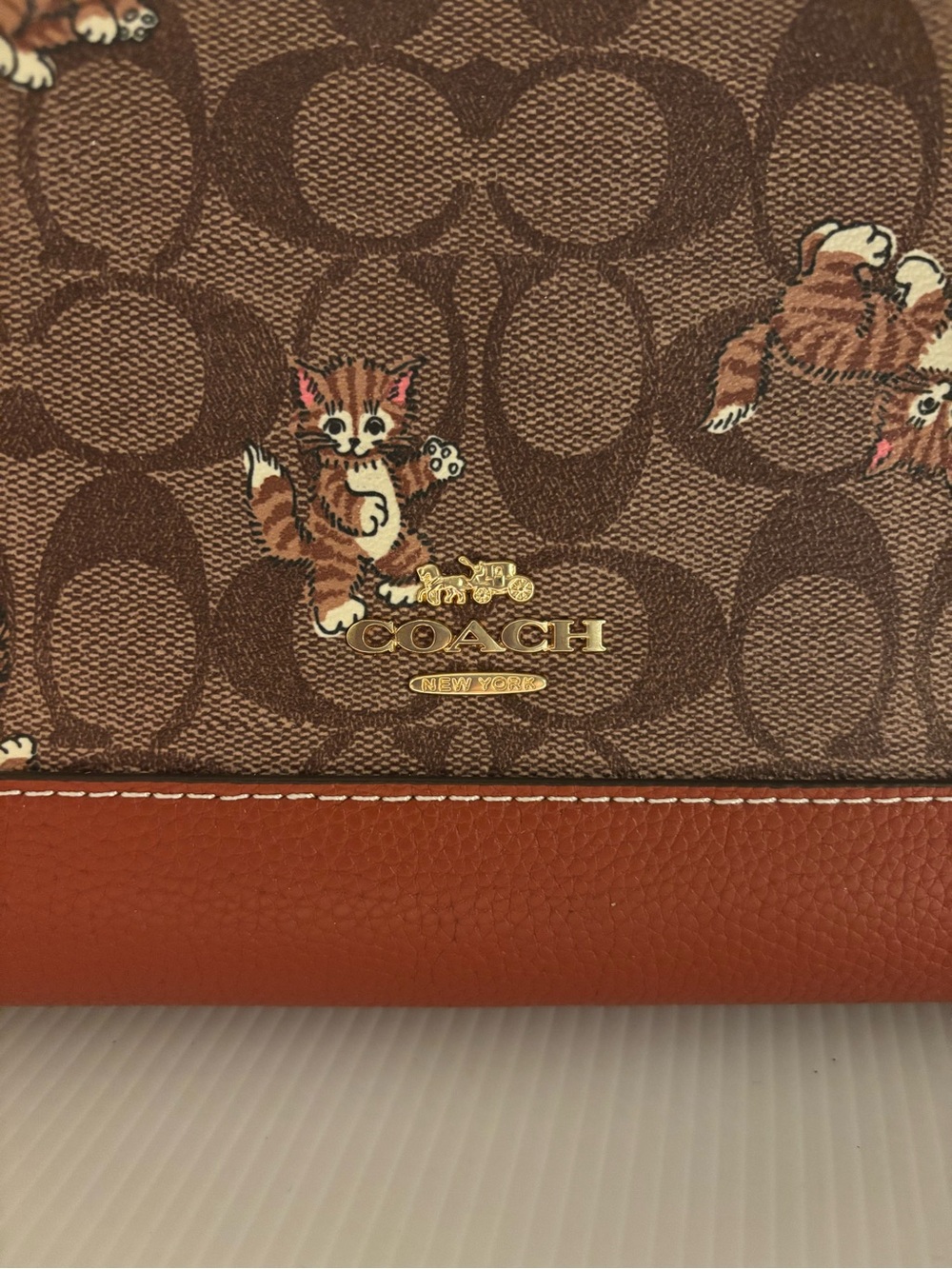 Coach Dempsey Tote 22 Signature Canvas Dancing Kitten Print - Picture 7 of 9